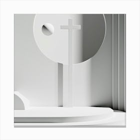 Cross On A White Wall Canvas Print