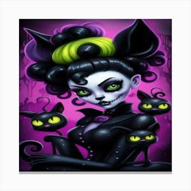 Skeleton Girl 4 Canvas Print