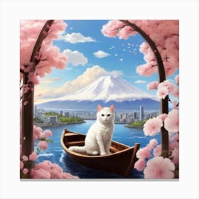 Cat In A Boat 7 Canvas Print