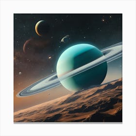 Saturn In Space 3 Canvas Print