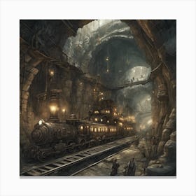 444386 An Underground City, Filled With Steam Powered Tra Xl 1024 V1 0 Canvas Print