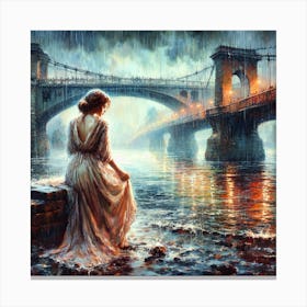 Girl In The Rain Canvas Print