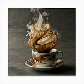 Coffee Cup With Smoke 16 Canvas Print