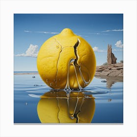 Surreal lemon painting Canvas Print