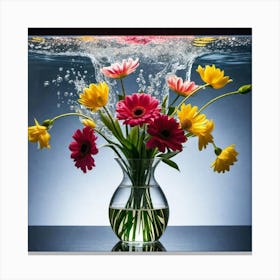 Flowers Under Water Canvas Print