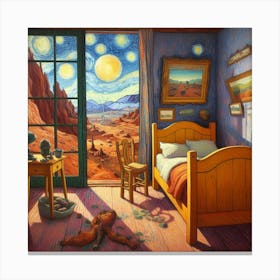 Van Gogh Painted A Bedroom With A View Of Martian Landscapes 1 Canvas Print