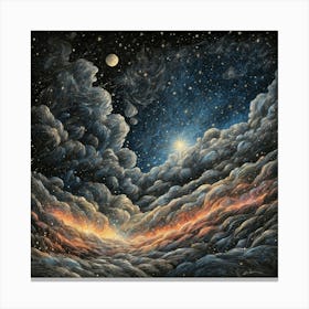 'Clouds And Stars' Canvas Print