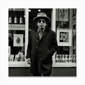 Default American Singer Bob Dylan Pictured Walking Past A Shop 2 Canvas Print