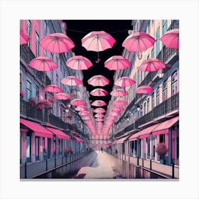 Pink Umbrellas Canvas Print