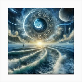 Ocean And The Moon Canvas Print