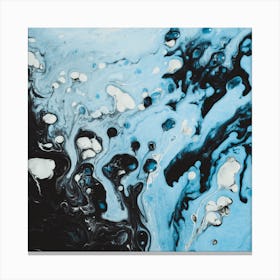 Blue And Black Abstract Painting Canvas Print