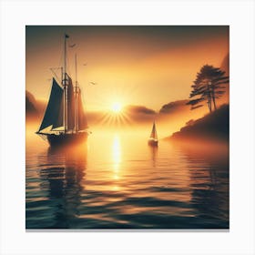 Sailboat On The Sea Canvas Print