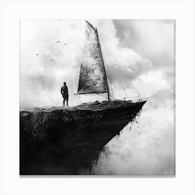 Sailboat On A Cliff Canvas Print