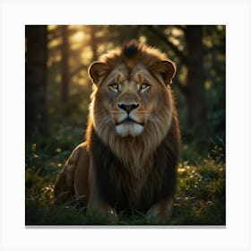 Lion In The Forest 2 Canvas Print