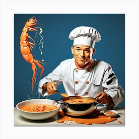 Chef In The Kitchen Canvas Print