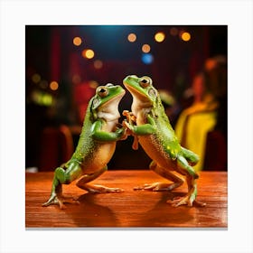 Two Frogs Dancing Canvas Print