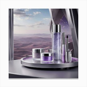 Beauty Products By A Window Canvas Print