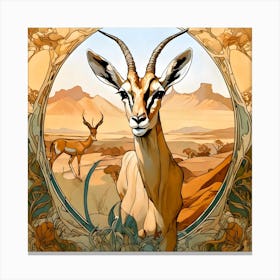 Antelope In The Desert Canvas Print