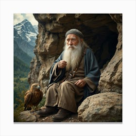 Old Man With Eagle Canvas Print