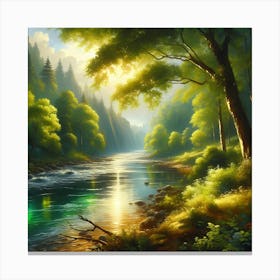 River In The Forest 2 Canvas Print