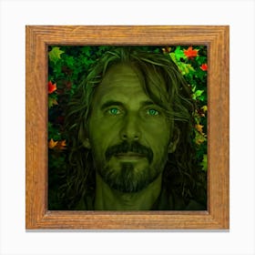 An Earthy Digital Painting Of A Man Weathered In Life With Furrowed Lines Etched Deeply Into His F Canvas Print