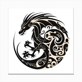 Dragon In A Circle Canvas Print