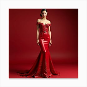 Red Evening Gown 2 Canvas Print