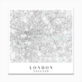 London England Street Map Minimal Color Square Canvas Print