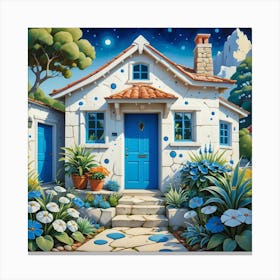 Blue Cottage 4 Canvas Print