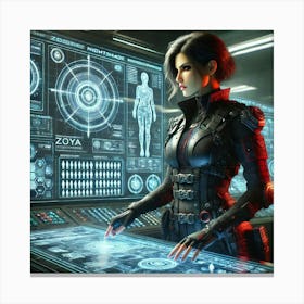 A Sci Fi Depiction Of Zoya Nightshade Showcasing H Tactical Canvas Print