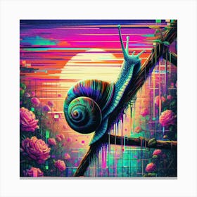 Snail On A Branch Canvas Print