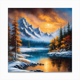 Winter Sunset Canvas Print