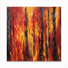 Fire In The Forest 6 Canvas Print