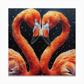 Love Flamingos Canvas Print