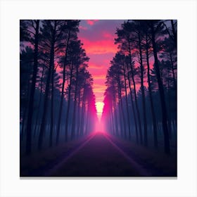 Sunrise In The Forest 1 Canvas Print