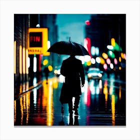 Rainy Night In The City Canvas Print