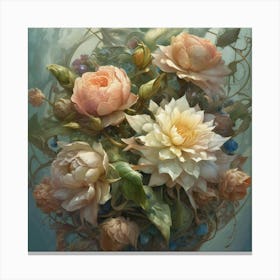 Antique bouquet Canvas Print