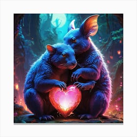 Love Glowing Love Element Animal 11 Canvas Print