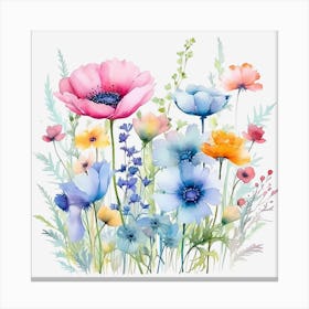 Watercolor Flowers Canvas Print