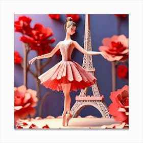 3D Ballerina In Paris Canvas Print
