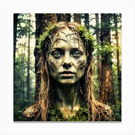 Woman In The Forest Canvas Print