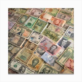 Pile Of Money Canvas Print