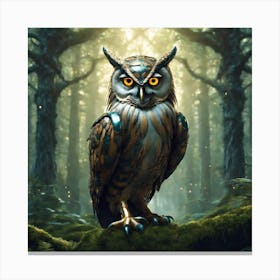 Owl In The Forest 45 Canvas Print