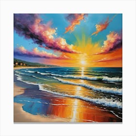 Sunset On The Beach 5 Canvas Print