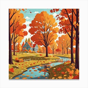 Autumn Landscape Painting Canvas Print