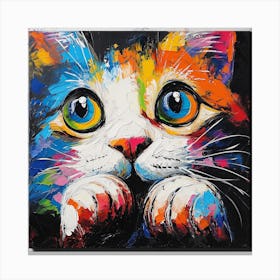 Colorful Cat Painting Canvas Print