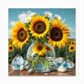 Sunflowers In A Vase 2 Canvas Print