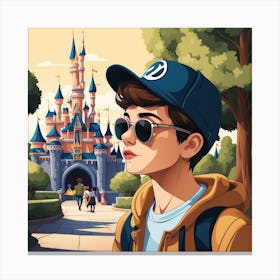 Boy in Disneyland Canvas Print