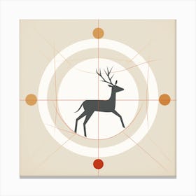 Deer In A Circle Canvas Print