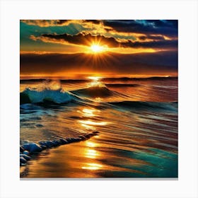 Sunset In The Ocean 14 Canvas Print